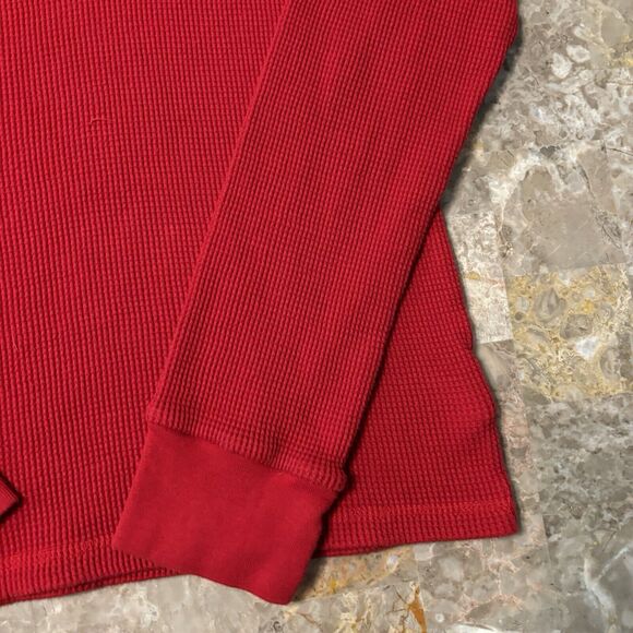 Polo Ralph Lauren Thermal Waffle Knit Shirt Adult L Large Red Preppy Pony Logo - Picture 3 of 13